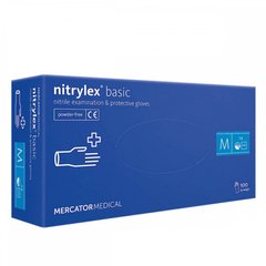 Рукавички нітрил, не опудренні, Nitrylex (М), 100 шт/упаковка