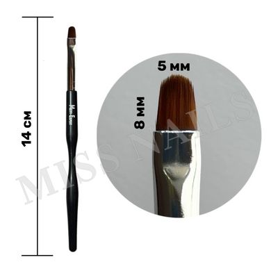 Mett, Пензлик односторонній для гелю округлий, чорний, 5 мм