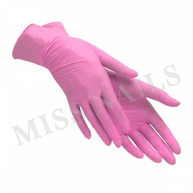Рукавички нітрил, неопудренні, Nitrylex, Pink, 100 шт (M)