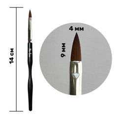 Mett, Пензлик односторонній для акрилу, чорний, 4 мм (довжина 9 мм)