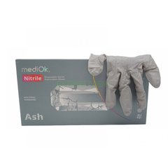 Рукавички нітрил MediOk ASH сірі, M, 100 шт