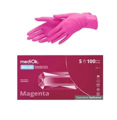 Рукавички нітрил MediOk Magenta, S, 100 шт