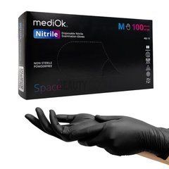 Фото Рукавички нітрил MediOk Black, М, 100 шт