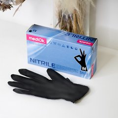 Перчатки нитрил MediOk Black, М, 100 шт