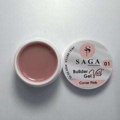 Гель для нарощення Saga, 01 Cover Pink, 15 мл