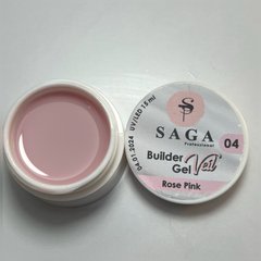 Гель для нарощення Saga, 04 Rose Pink, 15 мл