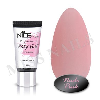 Акрил гель Nice for You, Nude Pink, 30 мл
